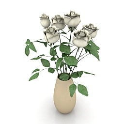 盆栽玫瑰3d模型