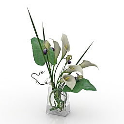 نموذج مكتبي لوعاء الزهور ثلاثي الأبعاد