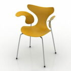 Biurowe żółte plastikowe krzesło