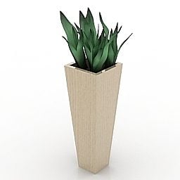 Modello 3d di fiori in vaso da giardino