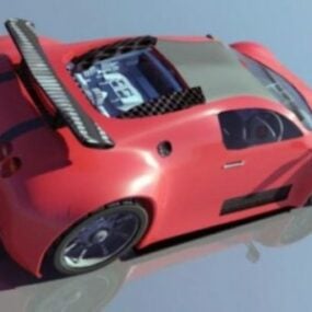 Rød Bugatti Veyron bil 3d-modell