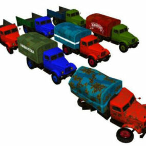 कार्टून ट्रक कार खिलौना 3डी मॉडल