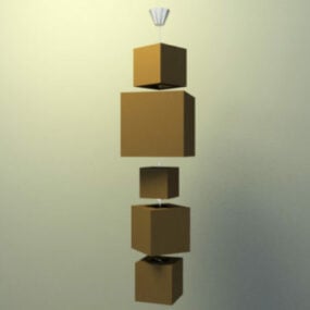 3д модель подвесного кубического светильника