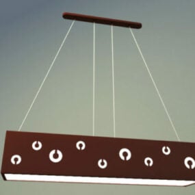 3д модель подвесного светильника в виде короба