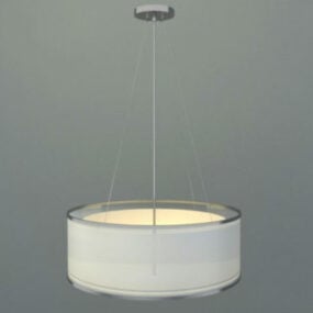 White Round Shade Pendant Lamp 3d model