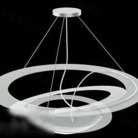 3д модель подвесного светильника с абажуром в виде кругов