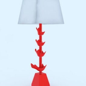 3D model lampy na čtení s červenou základnou