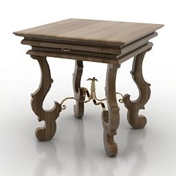 Klassieke poten houten tafel 3D-model