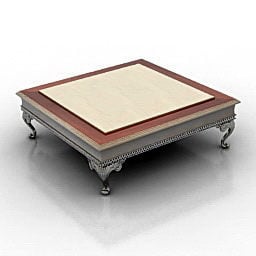 Wooden Square Table 3d model