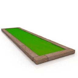 Model 3d Potongan Lawn Persegi Panjang