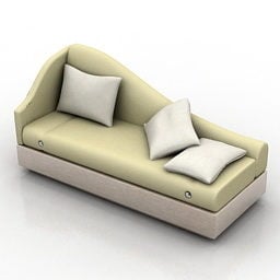 Sofa Santai Dengan Bantal model 3d