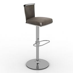 Black Leather Bar Chair 3d model