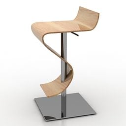 Z酒吧椅木质材料3d模型