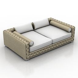 Låg rygg Loveseat soffa 3d-modell