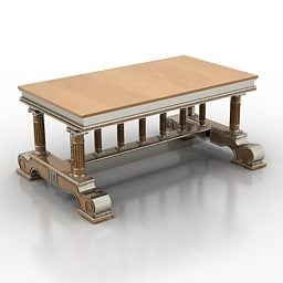 Wooden Table Multiple Legs 3d model