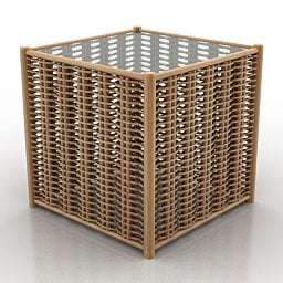 Rectangle Bamboo Basket 3d model