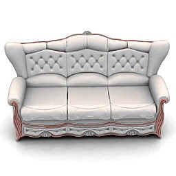 Classic Camelback Sofa Design 3d model