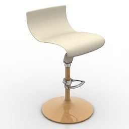 صندلی میله ای پلاستیکی پایه برنزی مدل سه بعدی
