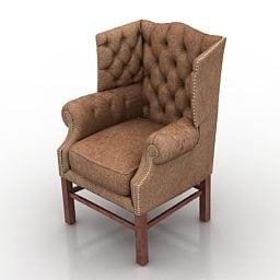 Mẫu ghế bành cổ điển da cổ điển 3d