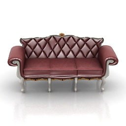3д модель американского дивана в винтажном стиле