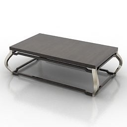 Living Room Table Curved Metal Legs 3d model