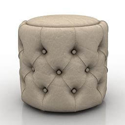 Living Room Leather Stool Seat 3d model