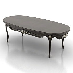 Classic Oval Table 3d model