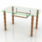 Glass Table Bamboo Legs