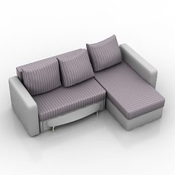 Corner Sofa With Pillows 3d model