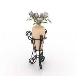 Classic Vase Flower With Stand 3d model