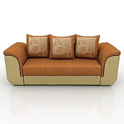 English Roll Arm Sofa Design 3d model