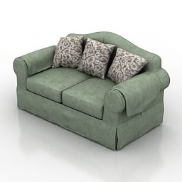 Camelback Leather Sofa 3d model