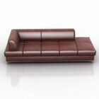 Canapé lounge en cuir marron