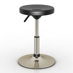 Round Bar Chair Chrome Legs 3d model