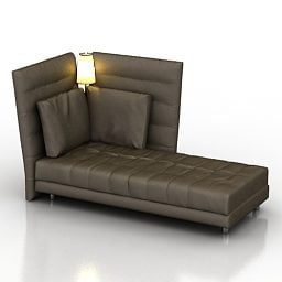 Model 3d Sofa Lounge Chaise Belakang Tinggi