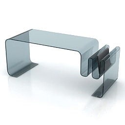 Curved Glass Table 3d model