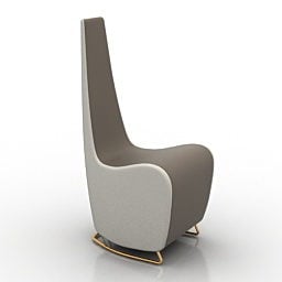 3д модель современного стула с высокой спинкой