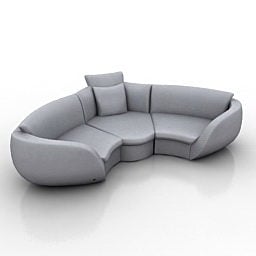 3д модель угловой мебели изогнутого дивана