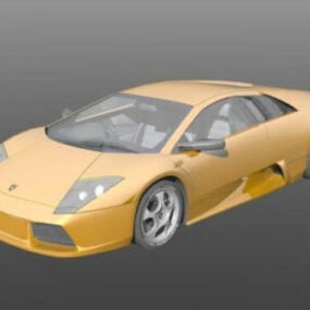 Sport Lamborghini Murcielago Yellow Car 3d model