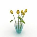 Vase en verre tulipes fleur