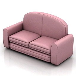 Model 3D różowej sofy dwuosobowej