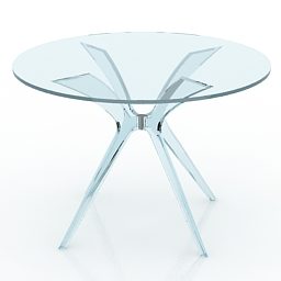 Modern Round Glass Table Design 3d model