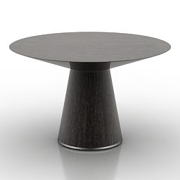 Black Plastic Round Table 3d model