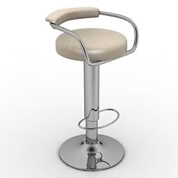 Chaise de bar avec pieds chromés modèle 3D
