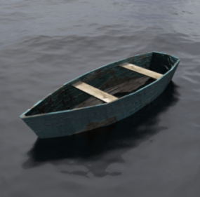 3d модель веслового човна Western