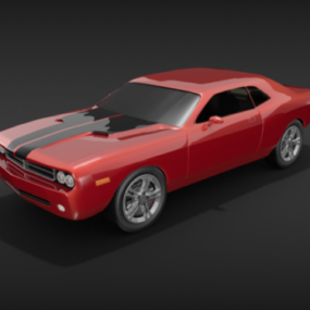 रेड विंटेज डॉज चैलेंजर कार 3डी मॉडल