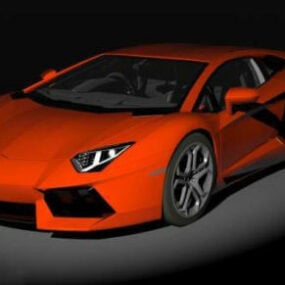 Voiture Lamborghini Aventador Peinture Rouge modèle 3D
