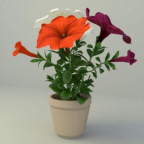 Desk Flower In Pot 3d model