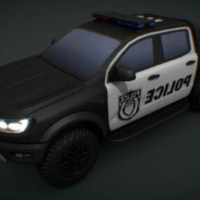 דגם תלת מימד של מכונית משטרה פורד ריינג'ר Raptor 2019