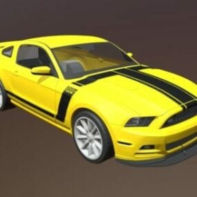 Modello 3d di auto sportiva da corsa gialla